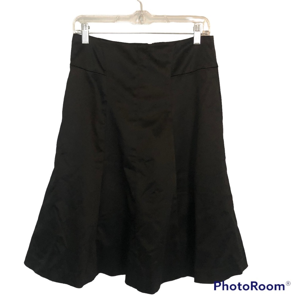 Theory Black Satin Fit and Flare Skirt Sz. 4 - Picture 2 of 10